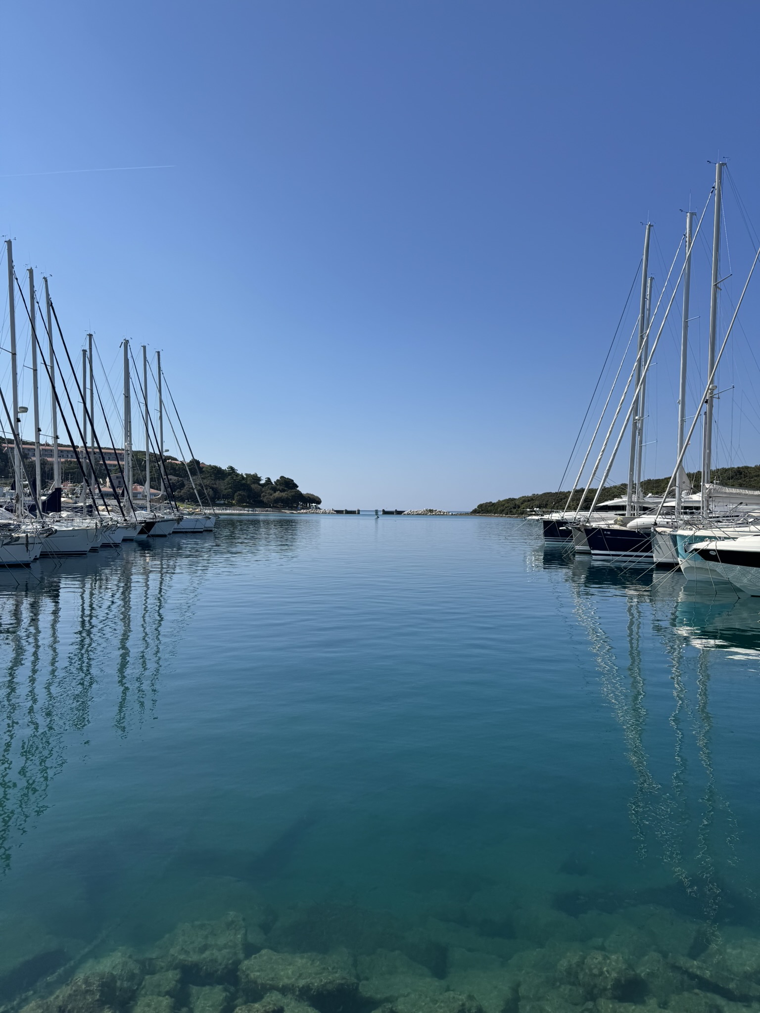 Turquoise color of the sea in the Vrsar marina Turquoise color of the sea in the Vrsar marina