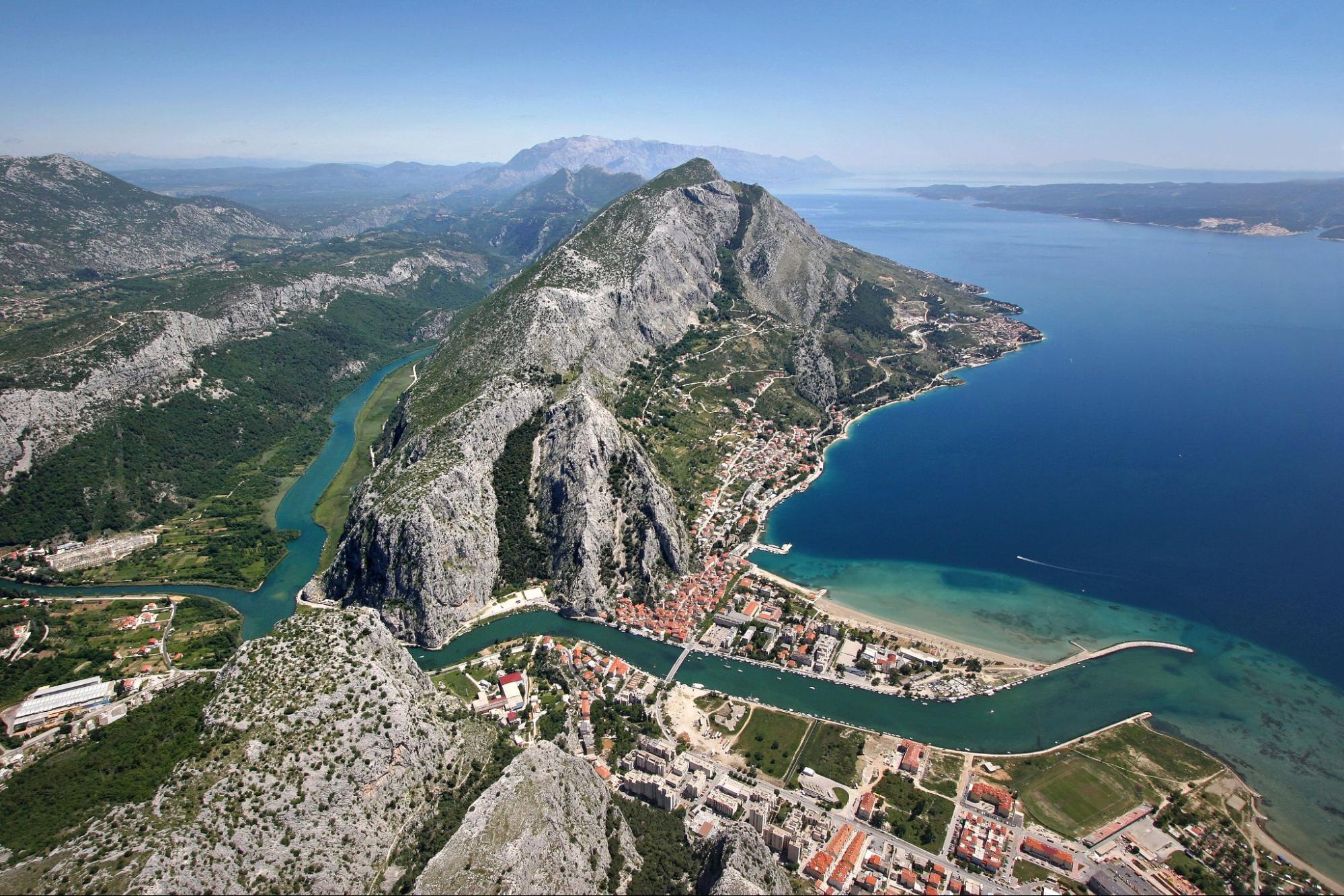 Mountain landscape and river near Dinara Nature Park, Dalmatia Mountain landscape and river near Dinara Nature Park, Dalmatia