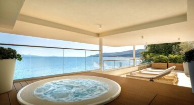 Relaxing in a jacuzzi with a sea view